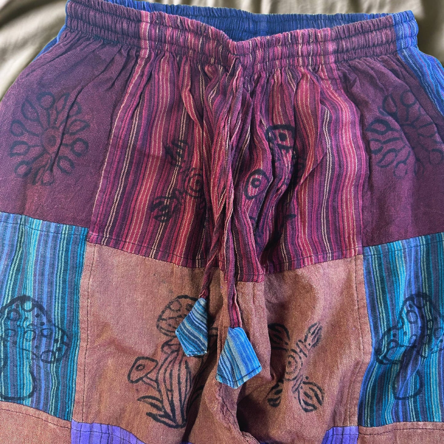 Patchwork Pants – Nomad Sari Collection: Nomad Sari Pants - Purple Tones (105x127cm) S/M