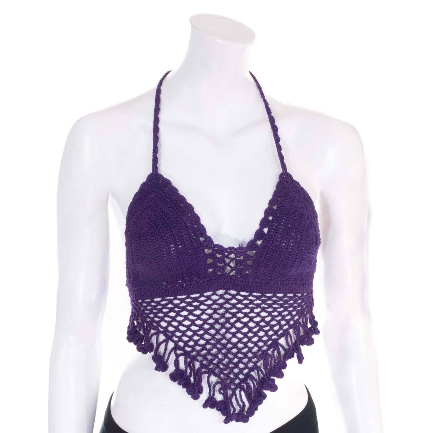 Tassel Crochet Bralette Top: Turquoise