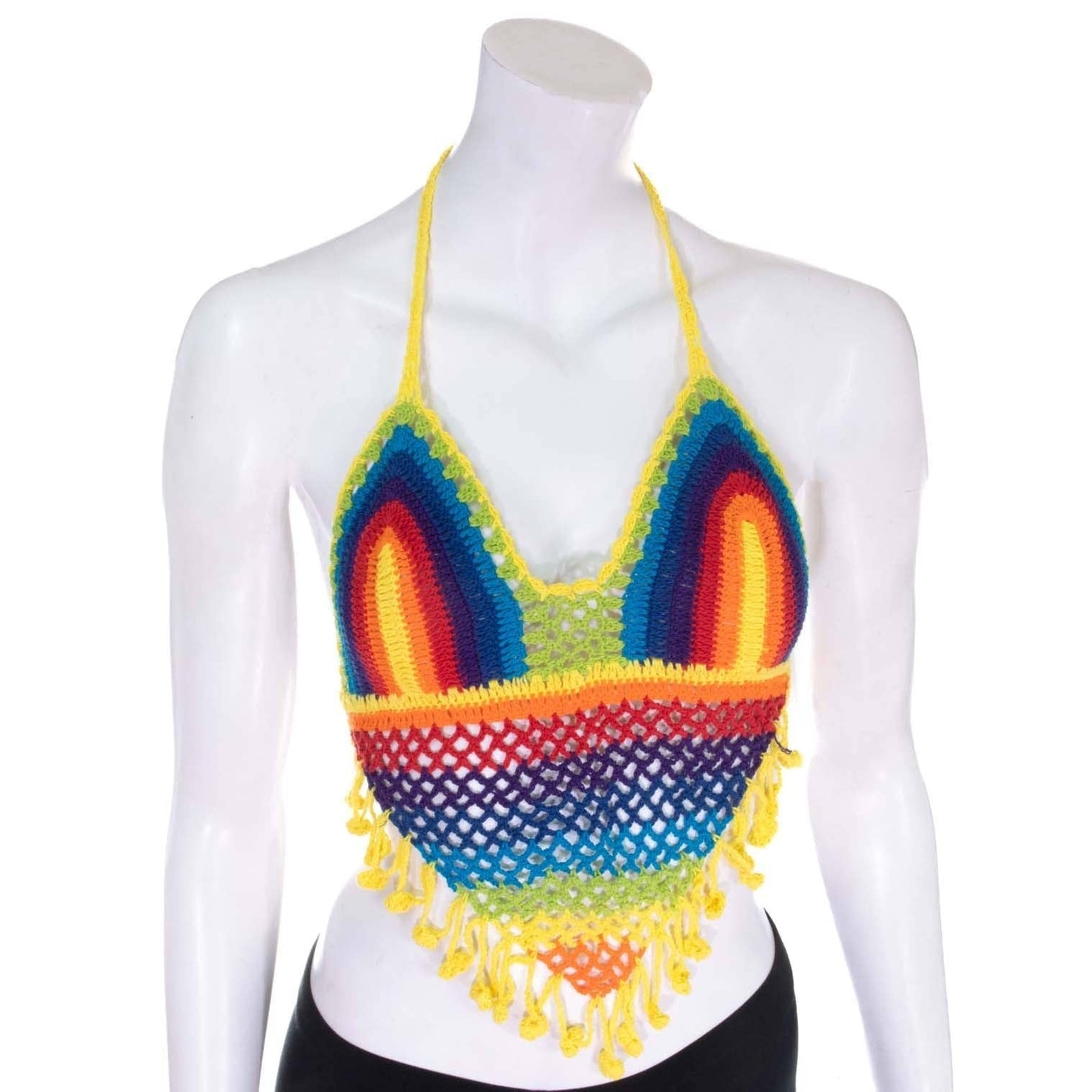 Tassel Crochet Bralette Top: Turquoise