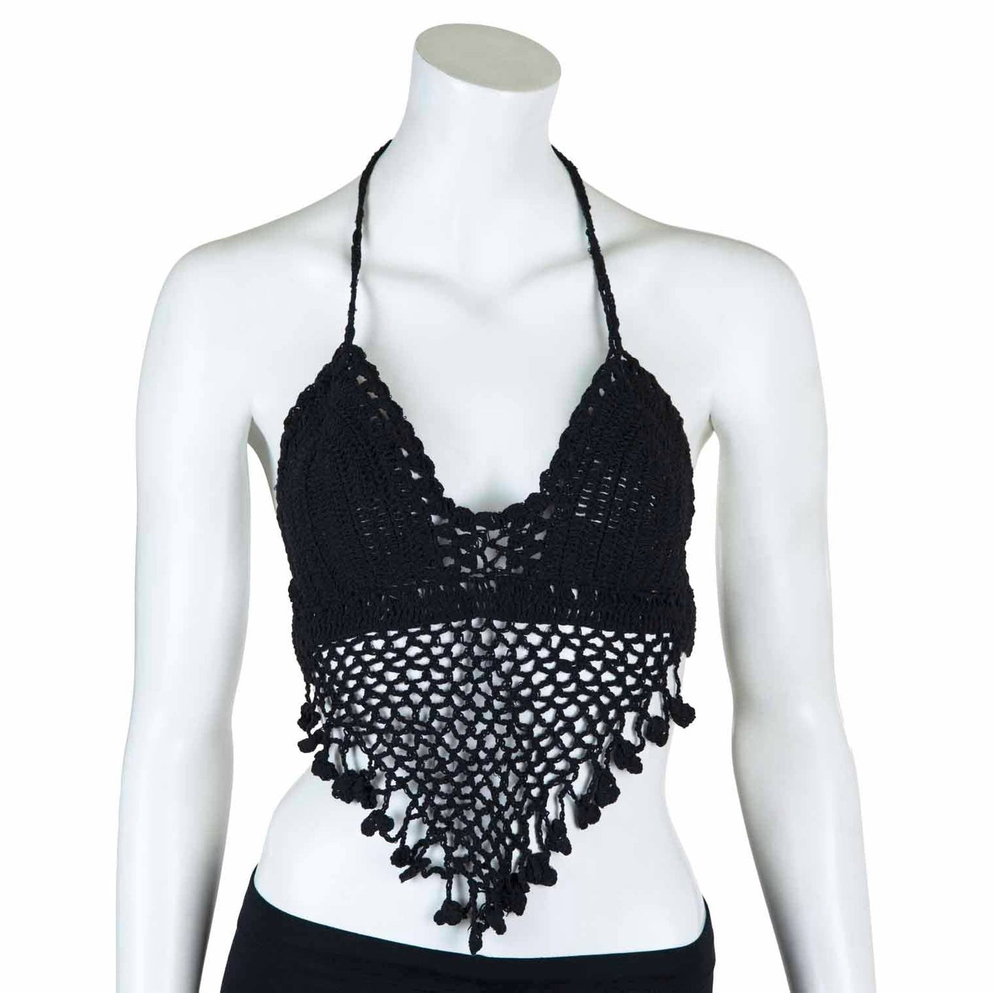 Tassel Crochet Bralette Top: Turquoise
